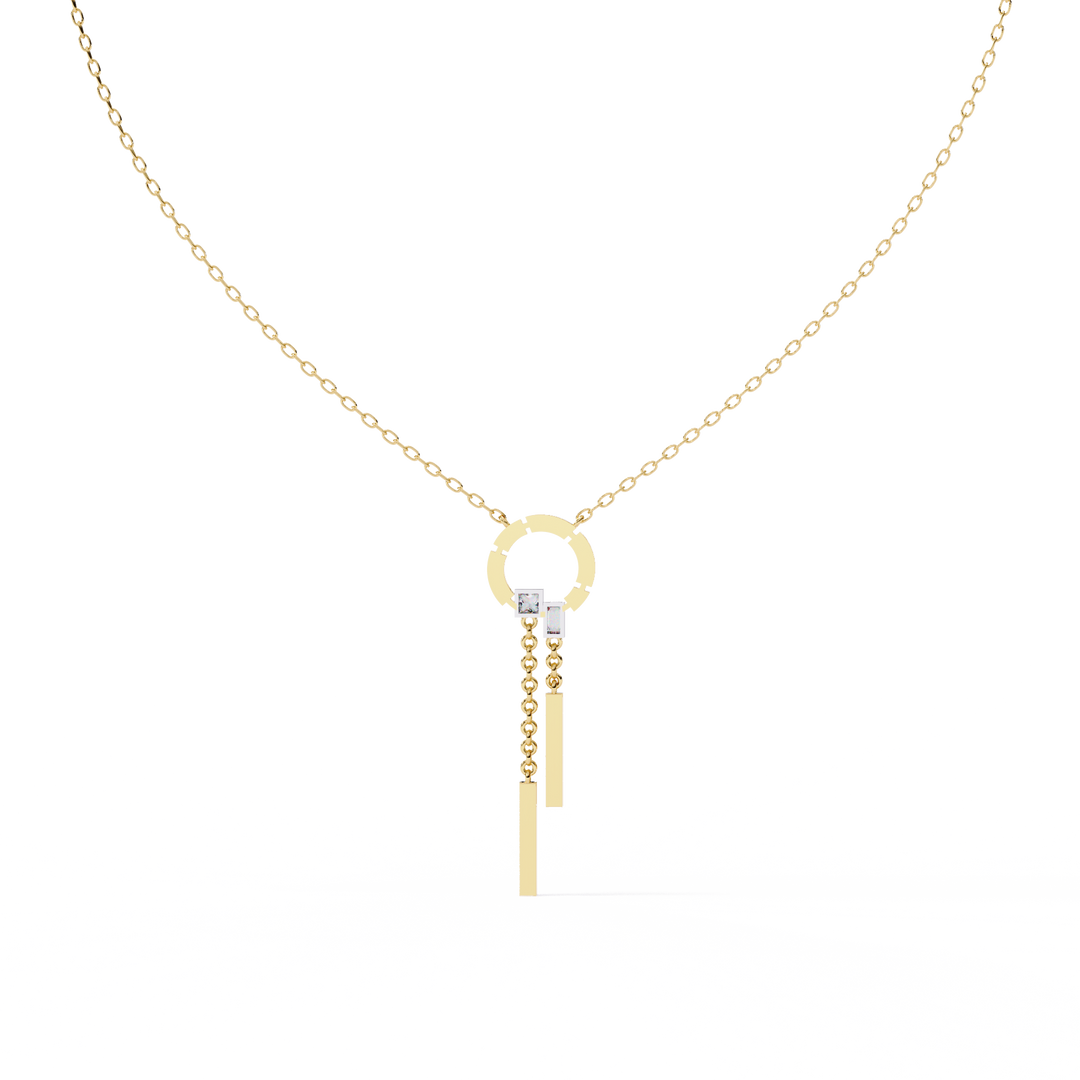 0.38ct Lab Grown Diamond Necklace - Round, Baguette & Princess Cut Diamond