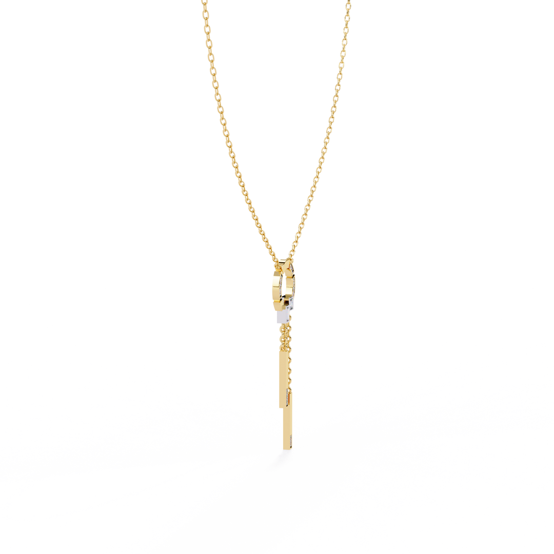 0.38ct Lab Grown Diamond Necklace - Round, Baguette & Princess Cut Diamond