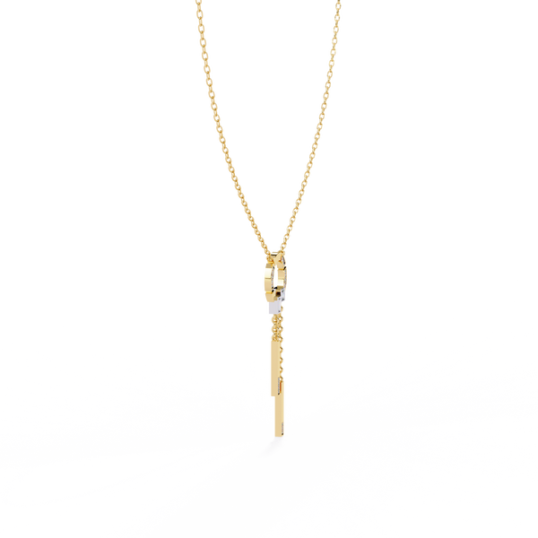 0.38ct Lab Grown Diamond Necklace - Round, Baguette & Princess Cut Diamond
