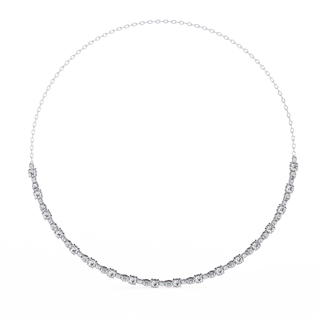 3.24ct Lab Grown Diamond Necklace - Oval & Round Cut Diamond NK-006 (13)
