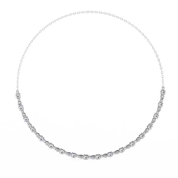 3.24ct Lab Grown Diamond Necklace - Oval & Round Cut Diamond NK-006 (13)