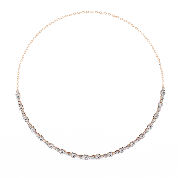 3.24ct Lab Grown Diamond Necklace - Oval & Round Cut Diamond NK-006 (13)