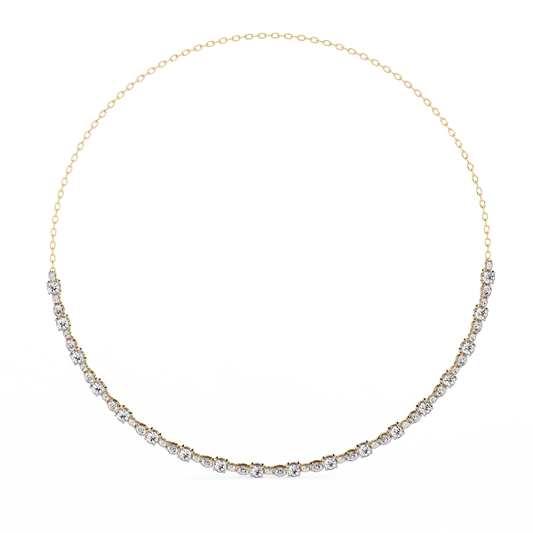 3.24ct Lab Grown Diamond Necklace - Oval & Round Cut Diamond NK-006 (13)