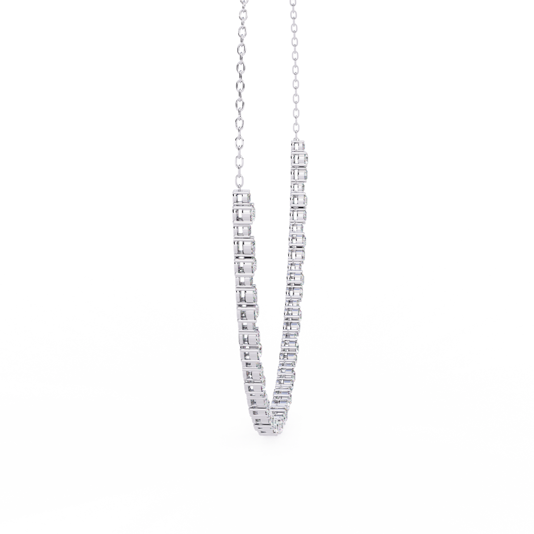 3.24ct Lab Grown Diamond Necklace - Oval & Round Cut Diamond NK-006 (13)