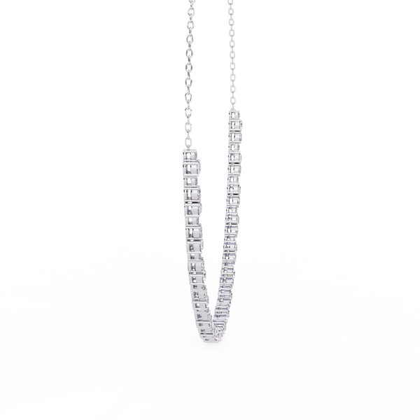 3.24ct Lab Grown Diamond Necklace - Oval & Round Cut Diamond NK-006 (13)