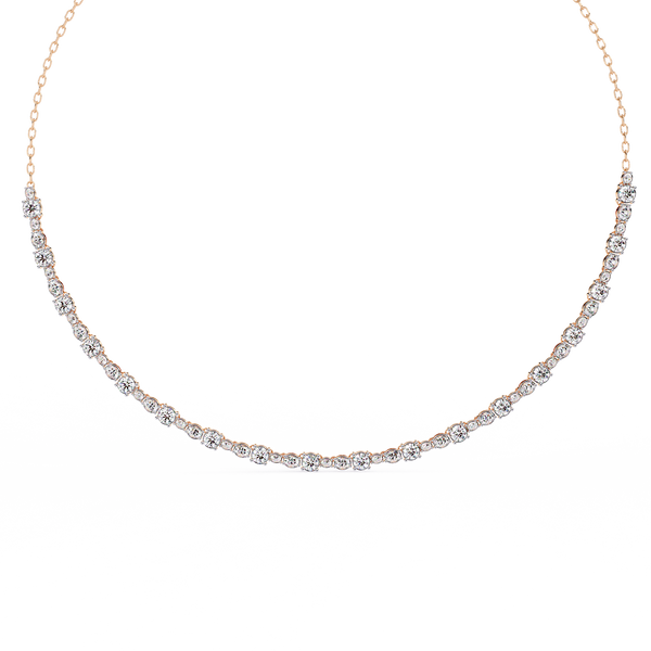 3.24ct Lab Grown Diamond Necklace - Oval & Round Cut Diamond NK-006 (13)