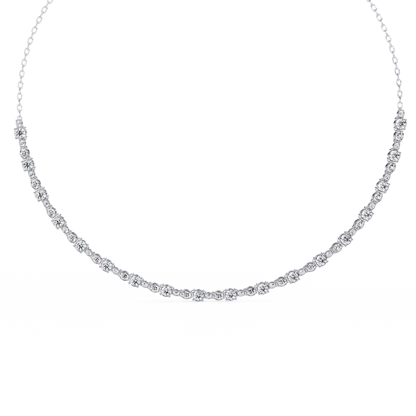 3.24ct Lab Grown Diamond Necklace - Oval & Round Cut Diamond NK-006 (13)