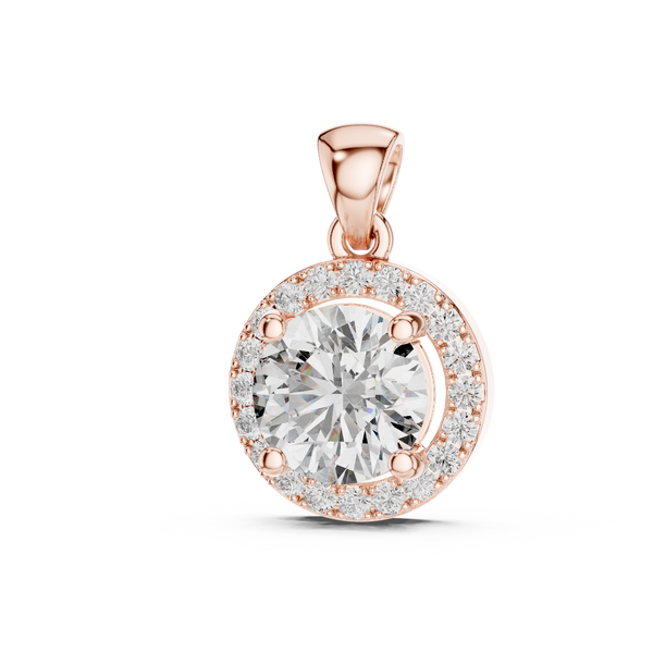 3.22ct Lab Grown Diamond Pendant – Round Cut Diamond
