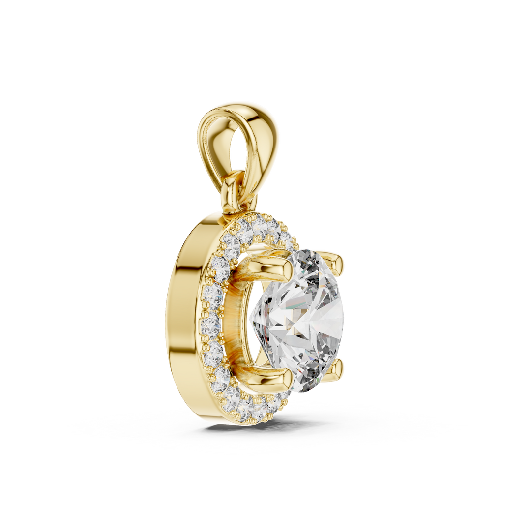 3.22ct Lab Grown Diamond Pendant – Round Cut Diamond