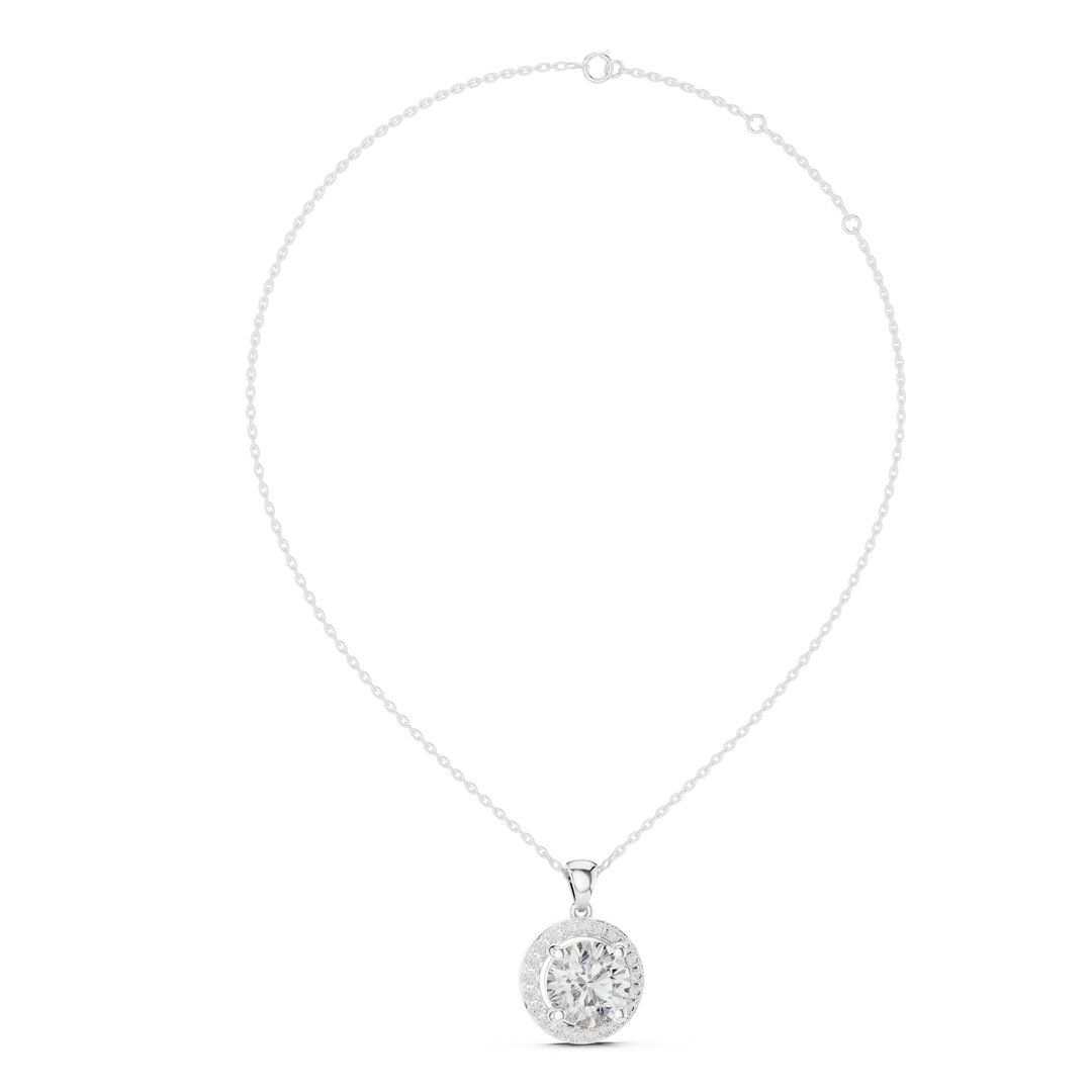 3.22ct Lab Grown Diamond Pendant – Round Cut Diamond