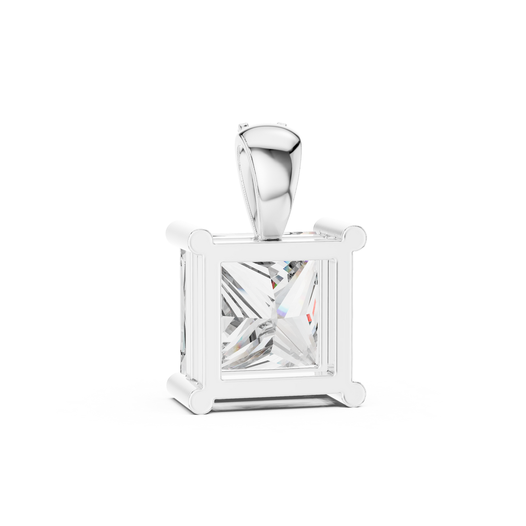 1.343ct Lab Grown Diamond Pendant - Princess & Round Cut Diamond
