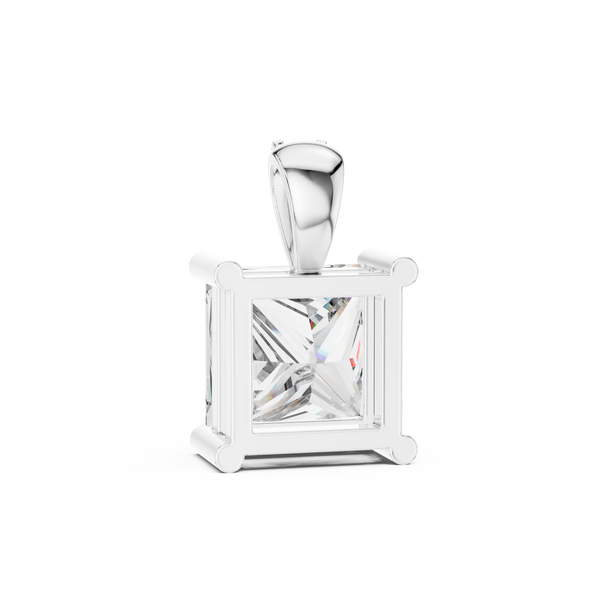 1.343ct Lab Grown Diamond Pendant - Princess & Round Cut Diamond