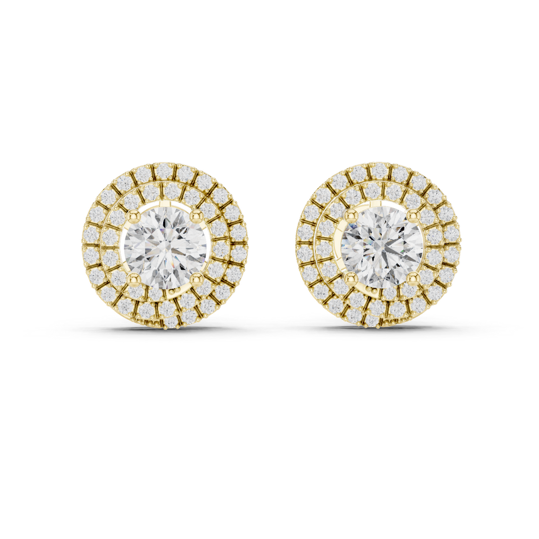 3.5ct Lab Grown Diamond Double Halo Stud Earrings