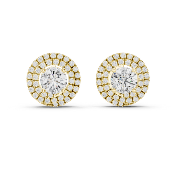 3.5ct Lab Grown Diamond Double Halo Stud Earrings