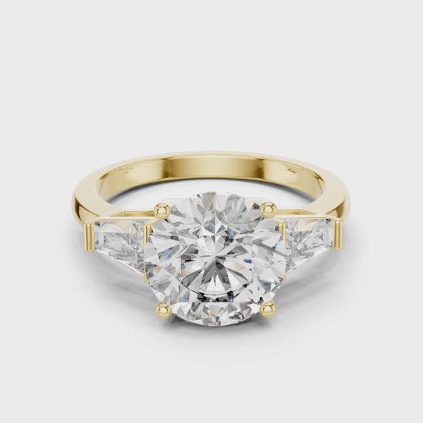 4ct Round & Baguette Lab Grown Diamond Ring