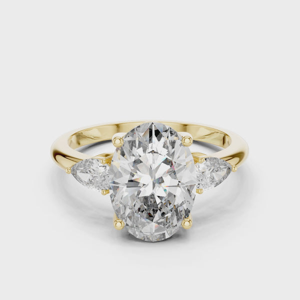 3.00ct Lab Grown Diamond Lunara Trinity Oval Ring