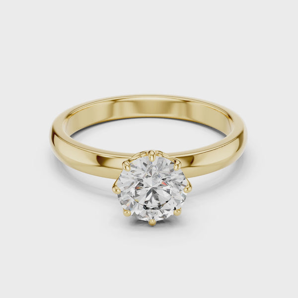 1ct Lab Grown Diamond Ring – Round Cut Diamond