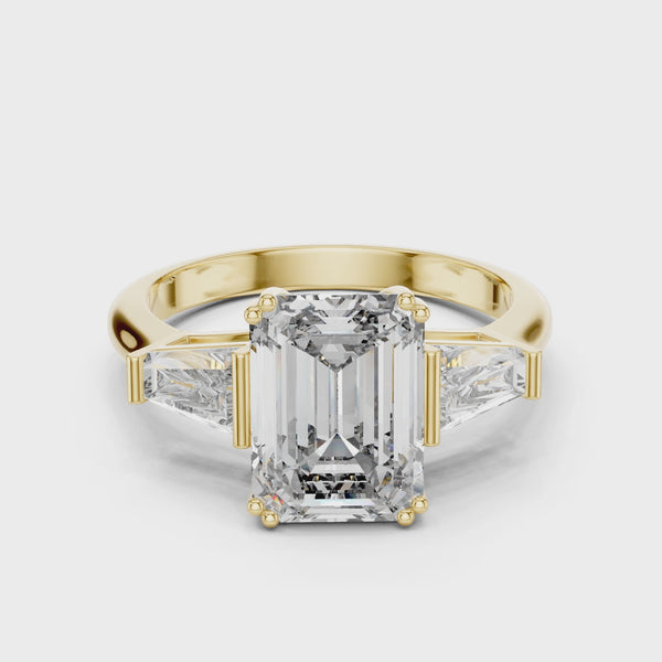 3.60ct Princess & Baguette Lab Grown Diamond Ring