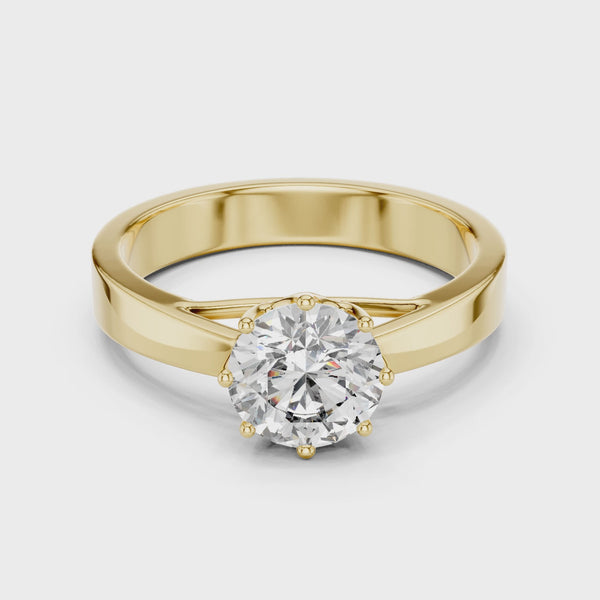 1ct Lab Grown Diamond Ring – Round Cut Diamond