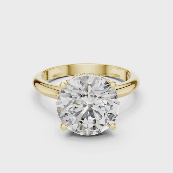 3.90ct Round Cut Lab Grown Diamond Jocasta Ring