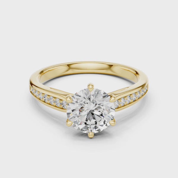 1ct Lab Grown Diamond Ring – Round Cut Diamond LR-0038@7