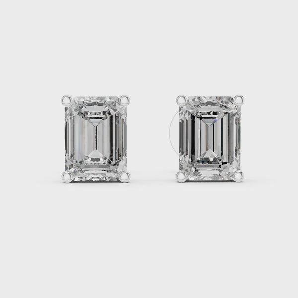 2.5ct Lab Grown Diamond Earrings – Emerald Cut Diamond ER-0007@7