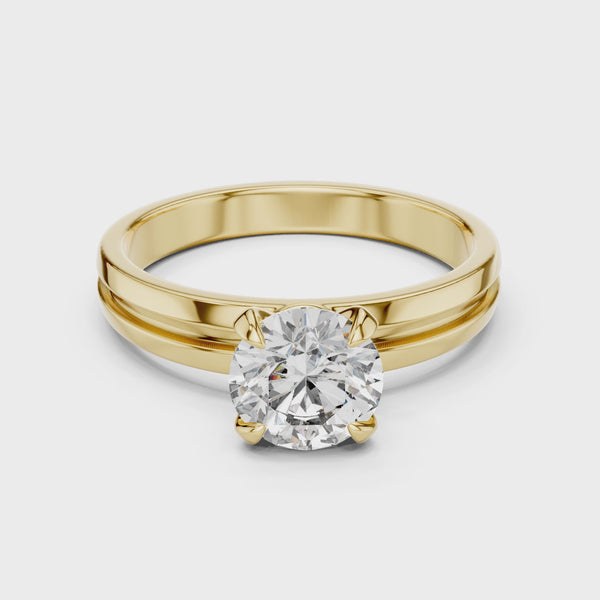 0.25ct to 3ct Lab Grown Diamond Solid Shoulder Ring