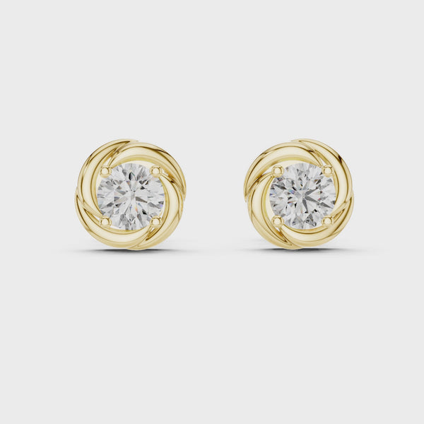 0.50ct Lab Grown Diamond Rose Flower Stud Earrings