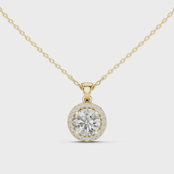 3.22ct Lab Grown Diamond Pendant – Round Cut Diamond