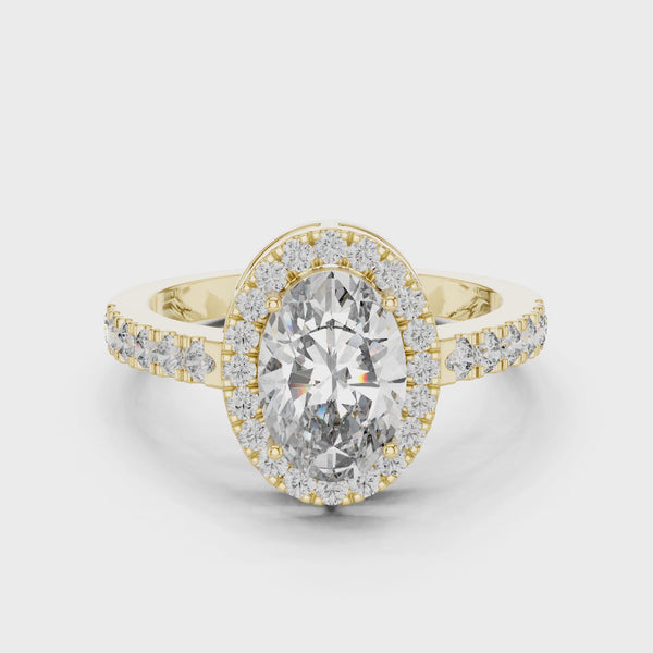 1.50ct Oval & Round Lab Grown Diamond Queen Ring
